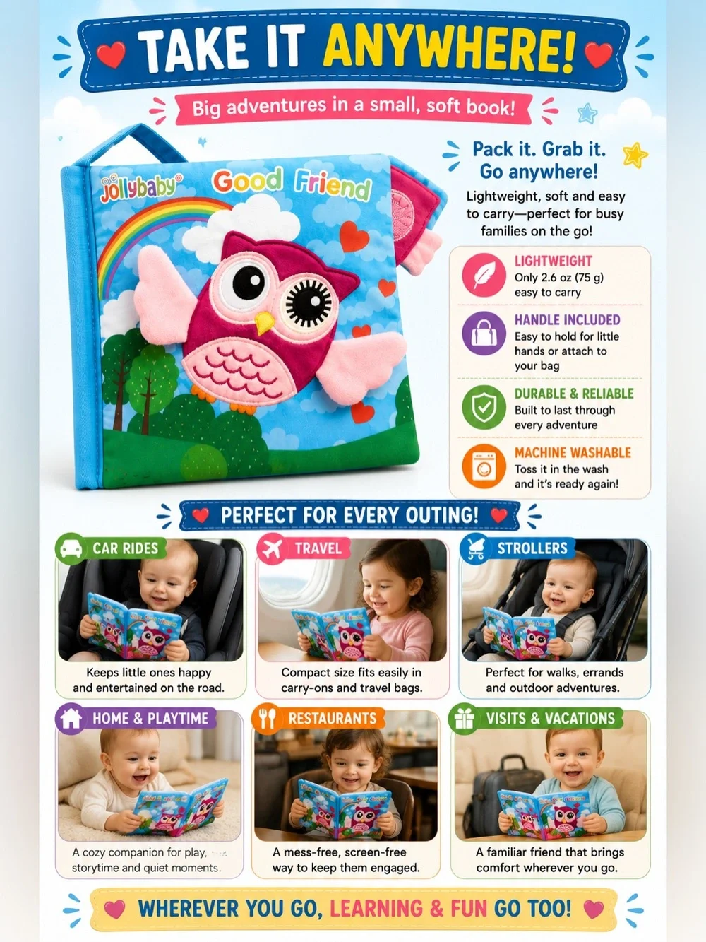 Jolly baby Good friend Cloth Book